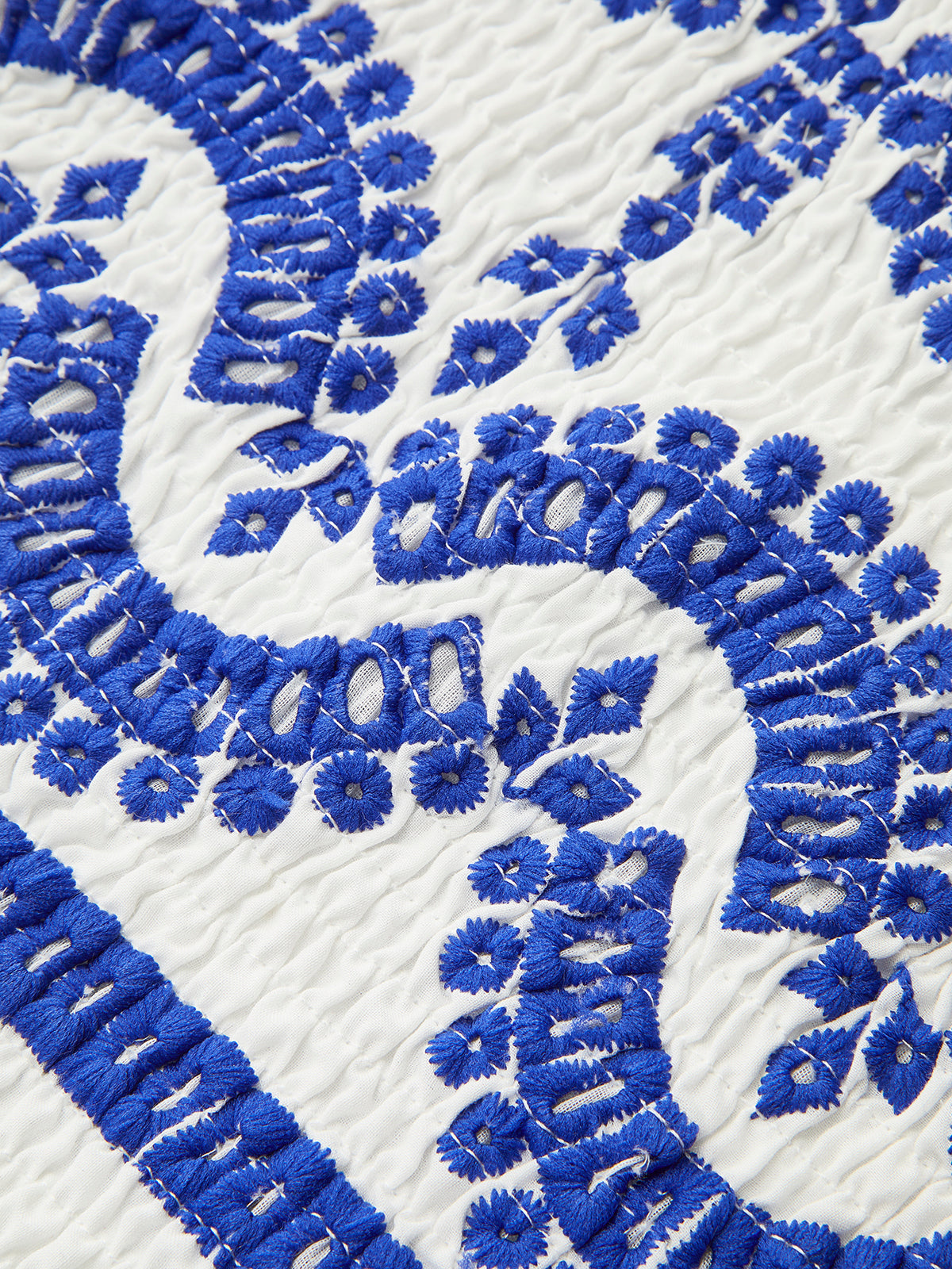 Embroidered Ruffled Sleeveless Dress