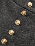 High-Waisted Button-Front Wide-Leg Pants