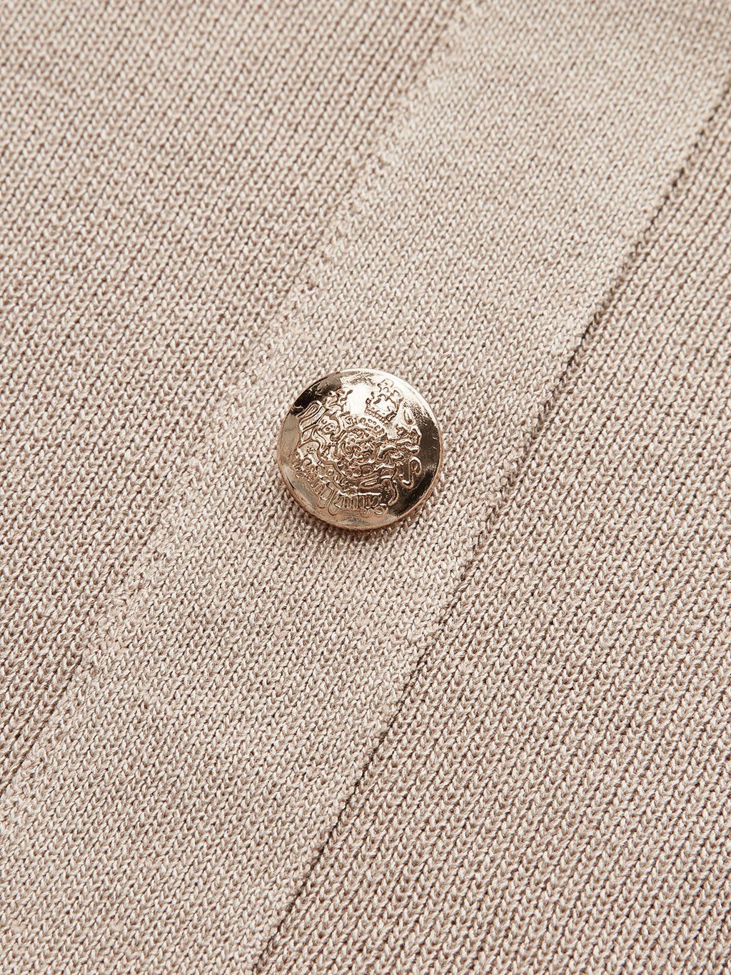 Metal Button Collared Cardigan and Midi Skirt Set