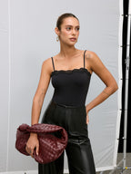 Bra-Free Lace Trim Cami Bodysuit