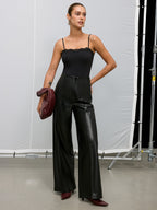 Bra-Free Lace Trim Cami Bodysuit