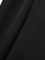 Faux Leather Waistband Straight-Leg Pants