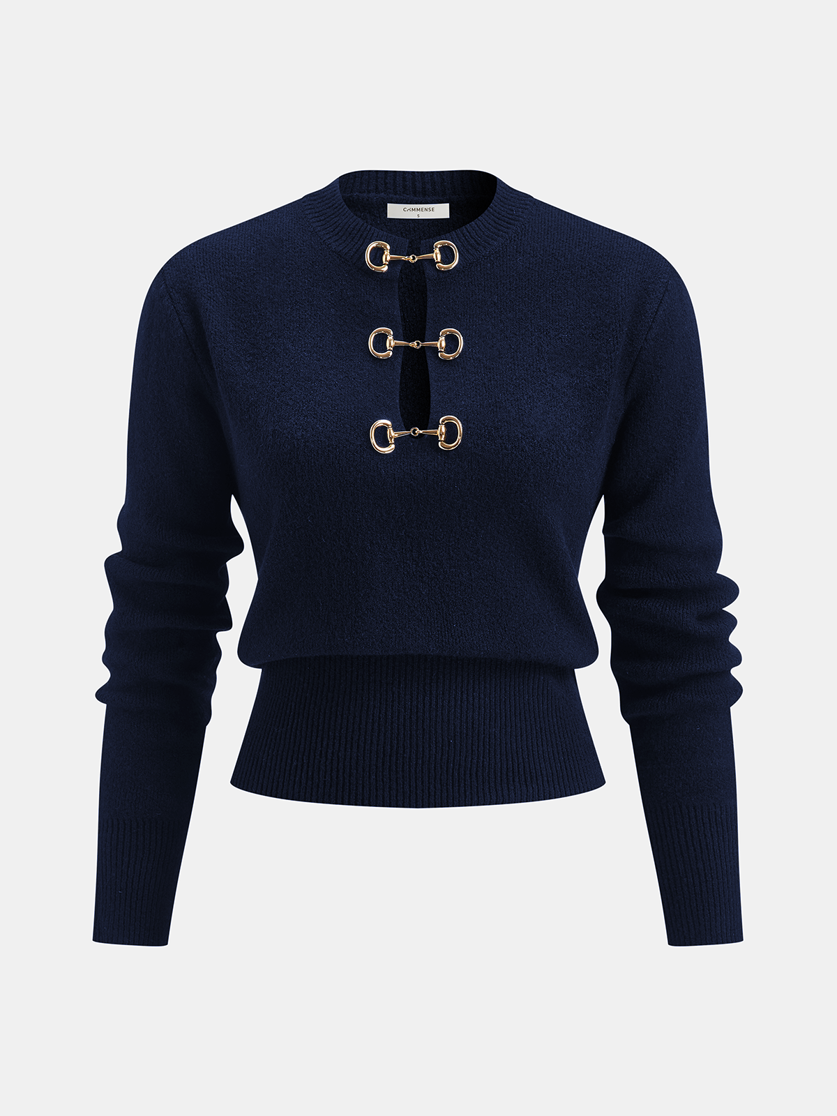 Horsebit Detail Long Sleeve Sweater