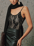 Floral Lace Backless Cami Bodysuit