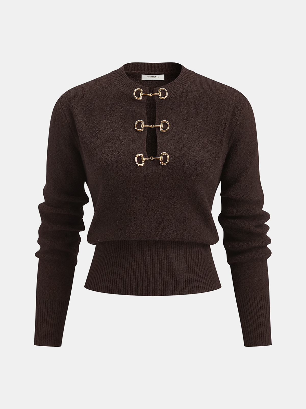 Horsebit Detail Long Sleeve Sweater
